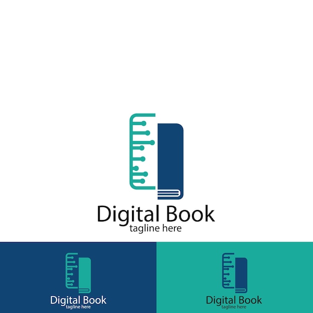 Логотип цифровой книги и векторный шаблон