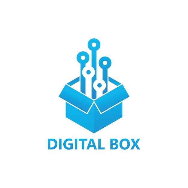 Digital box logo template design