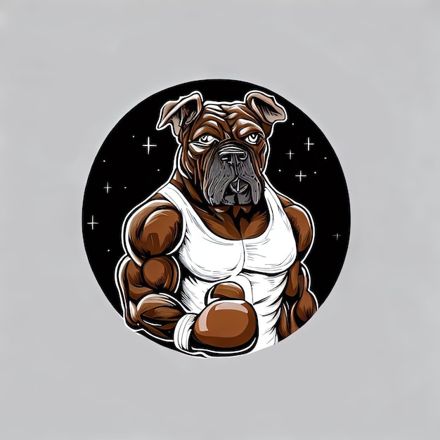 Vector digital boxer dog design adorable canine vector concept