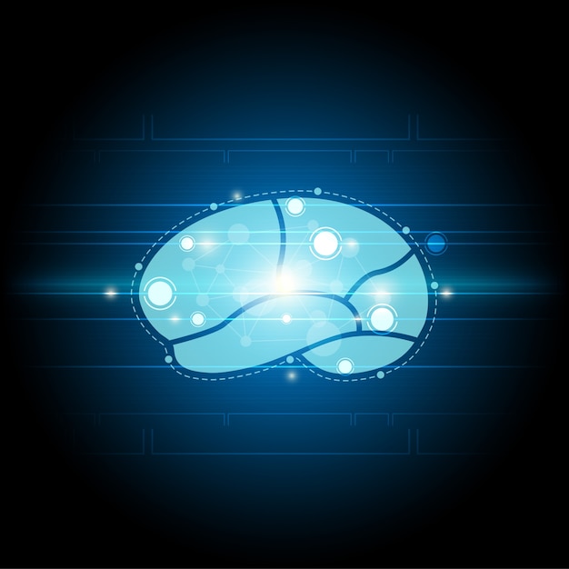 digital brain technology background