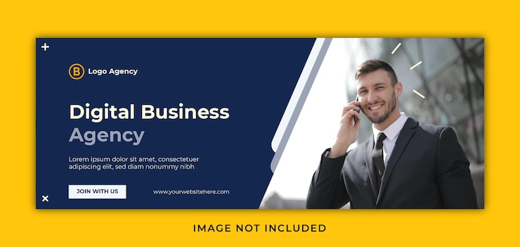 Vector digital business agency cover banner template