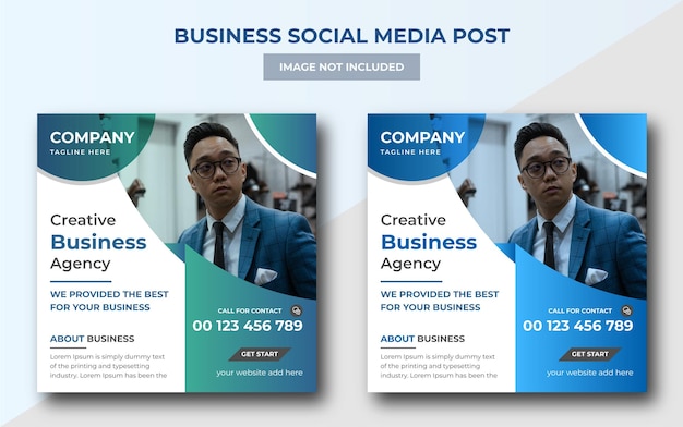 Digital business agency marketing promotion social media post and web banner design template