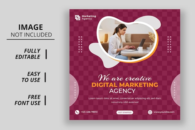 Digital business creative marketing social media post template