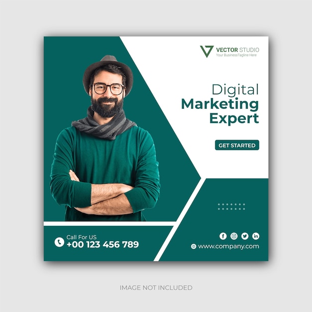 Digital business instagram post and web banner design template