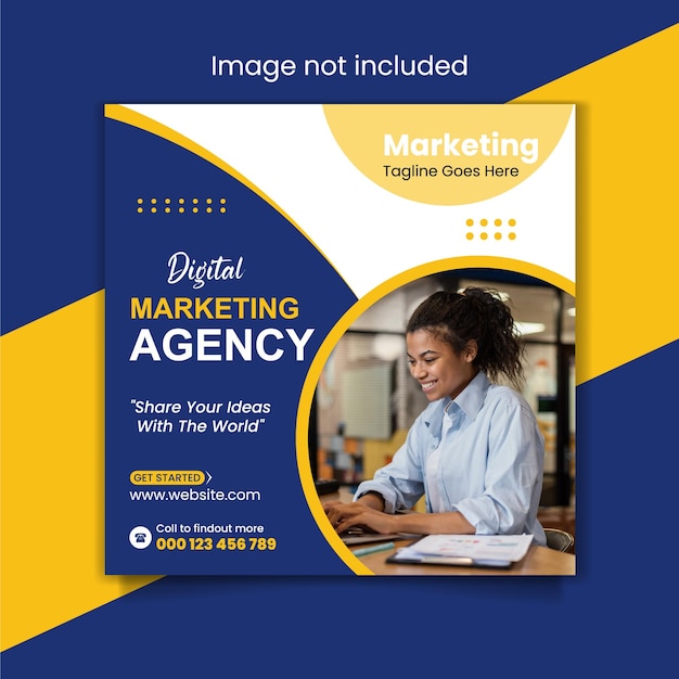 Digital business marketing agency and corporate social media post template