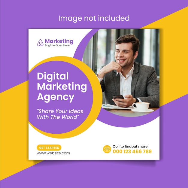 digital business marketing agency and corporate social media post template