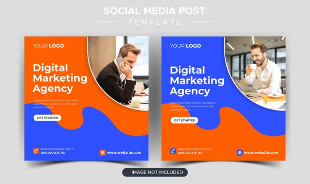 Digital business marketing agency instagram post template