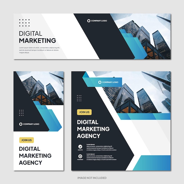 Vector digital business marketing agency promotion social media post template