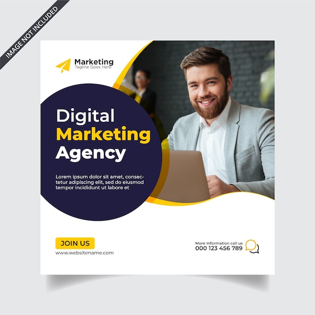 Digital business marketing agency social media and Instagram post template