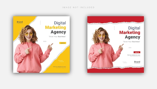 Digital business marketing agency social media post banner template