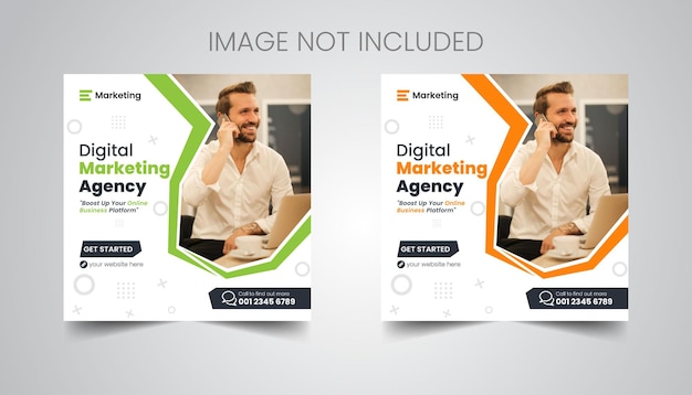 Digital business marketing banner design social media post design template