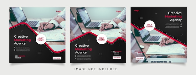 Digital business marketing banner for social media post template