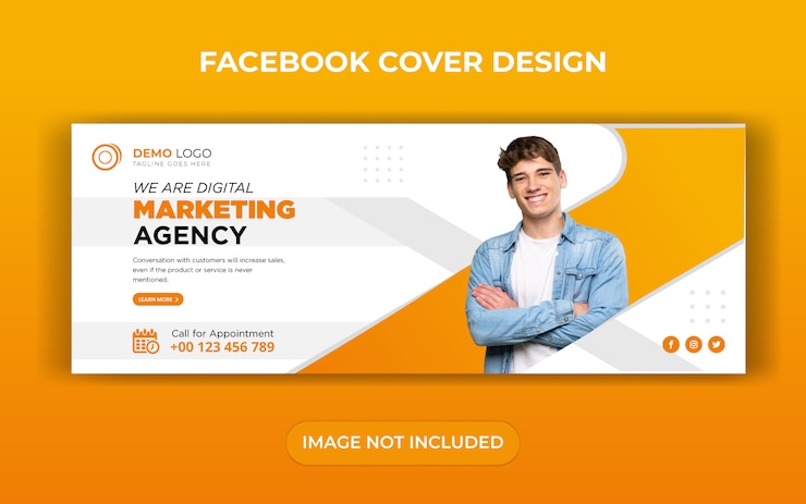 Vector digital business marketing facebook cover template design