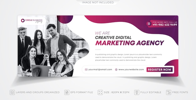Digital business marketing facebook cover template design