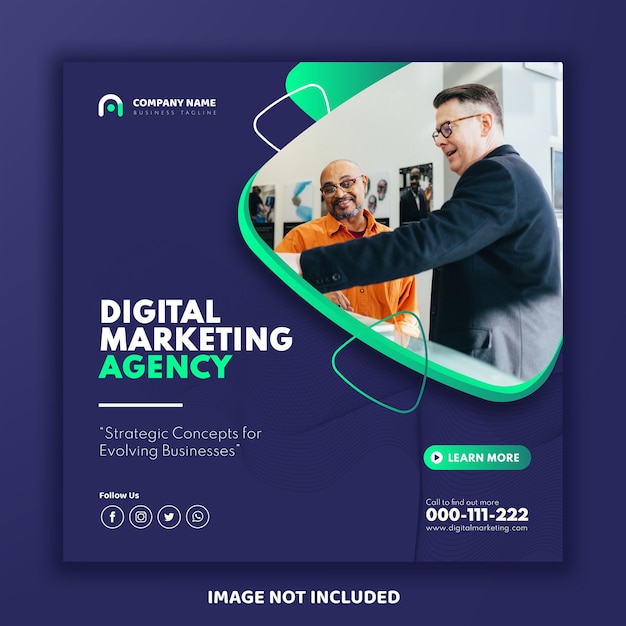 Banner di post instagram marketing aziendale digitale