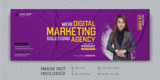 Digital business marketing promotion design template facebook cover live webinar digital marketing