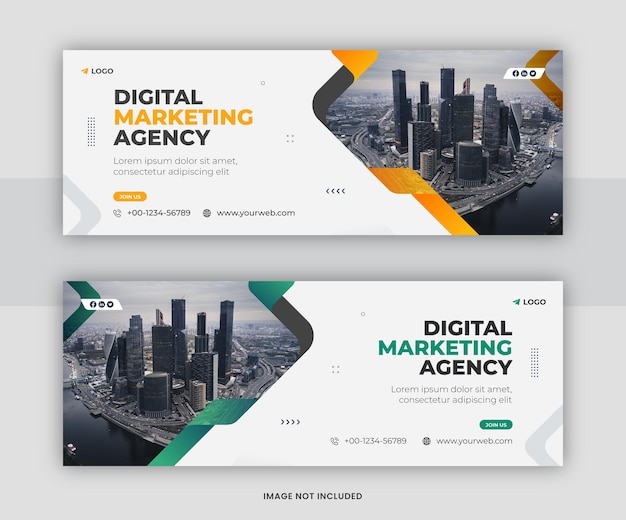 Vector digital business marketing promotion facebook timeline cover template design