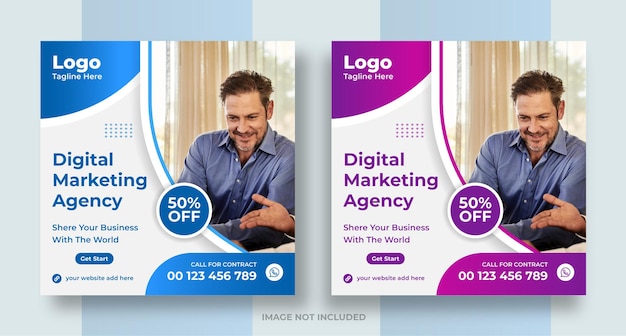 Digital business marketing promotion social media post and web banner design