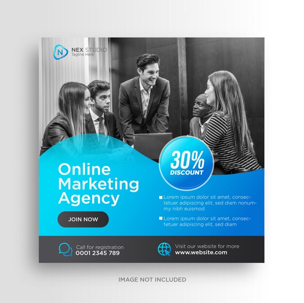 Digital business marketing social media banner square flyer template