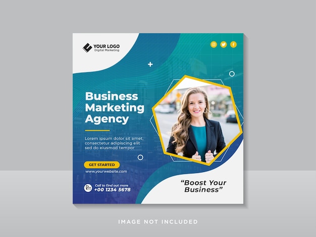 Digital business marketing social media banner or square flyer