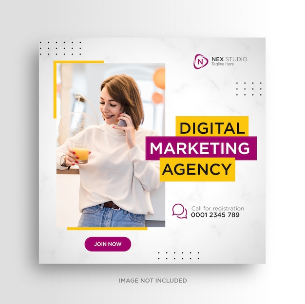 Vector digital business marketing social media banner square flyer