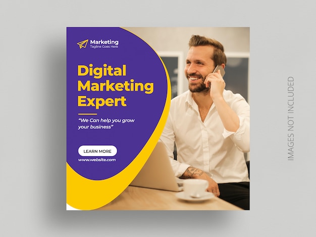 Digital business marketing social media post banner square flyer template