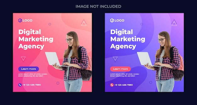 Digital business marketing social media post banner template