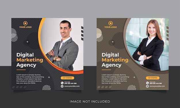 Vector digital business marketing social media post banner template