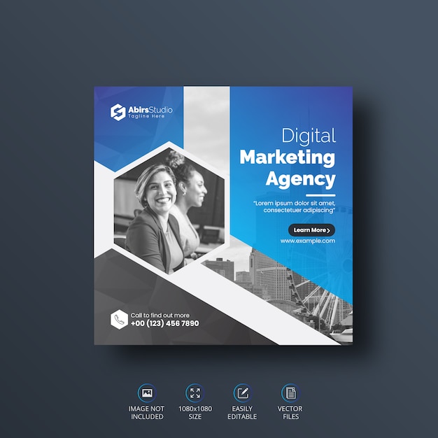 Digital business marketing social media post banner template