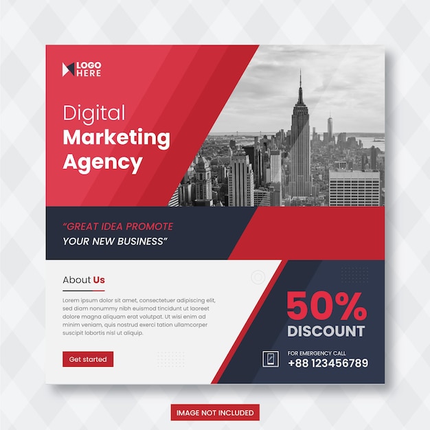 Digital business marketing social media post design and web banner template Premium Psd