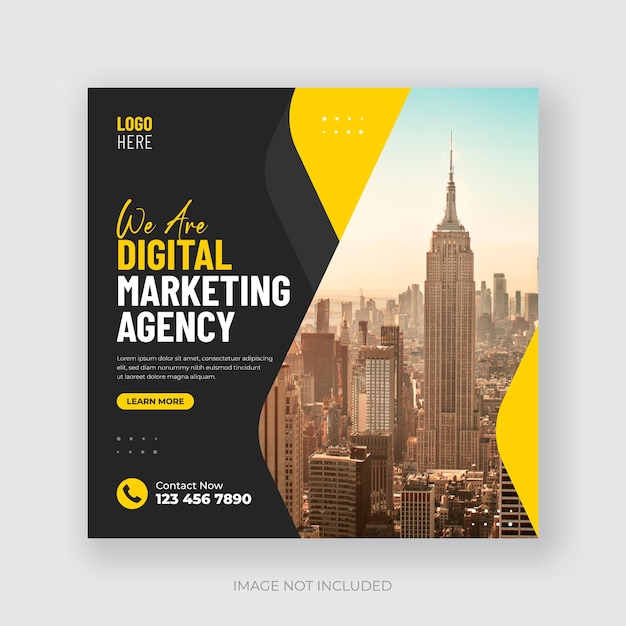 Digital business marketing social media post and Instagram post banner template