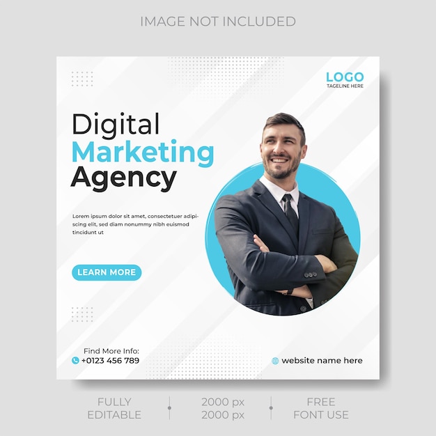 Digital business marketing social media post template Premium Vector