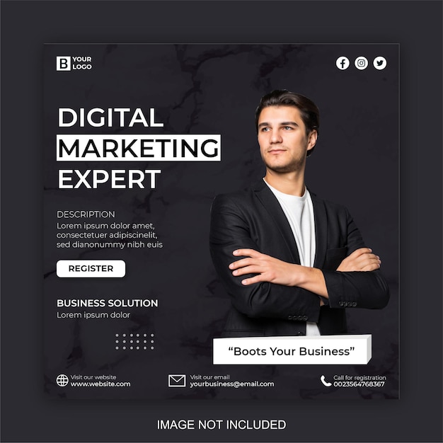 Digital business marketing social media post template