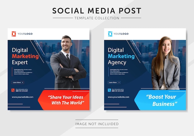 Digital business marketing social media post template