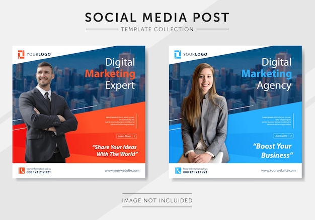 Digital business marketing social media post template