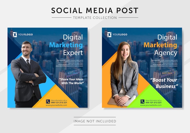 Vector digital business marketing social media post template