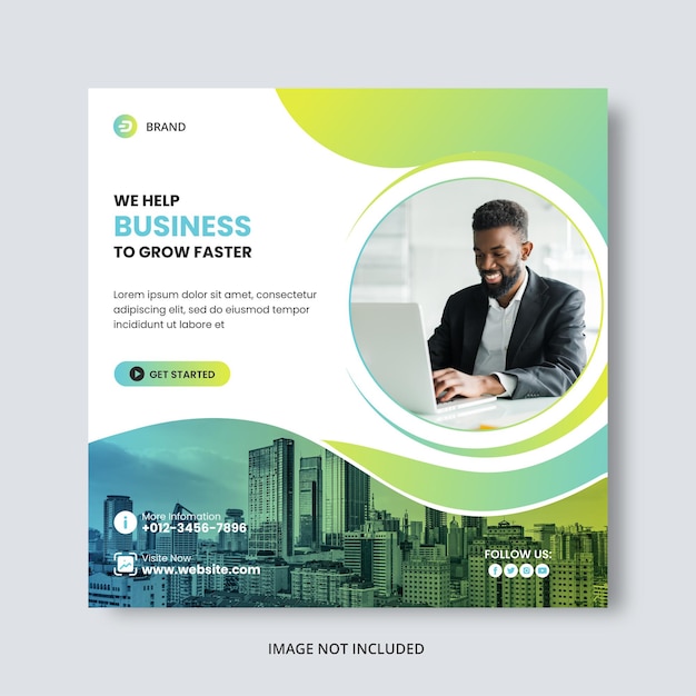 Vector digital business marketing social media post template