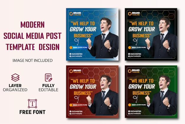 Vector digital business marketing social media post template