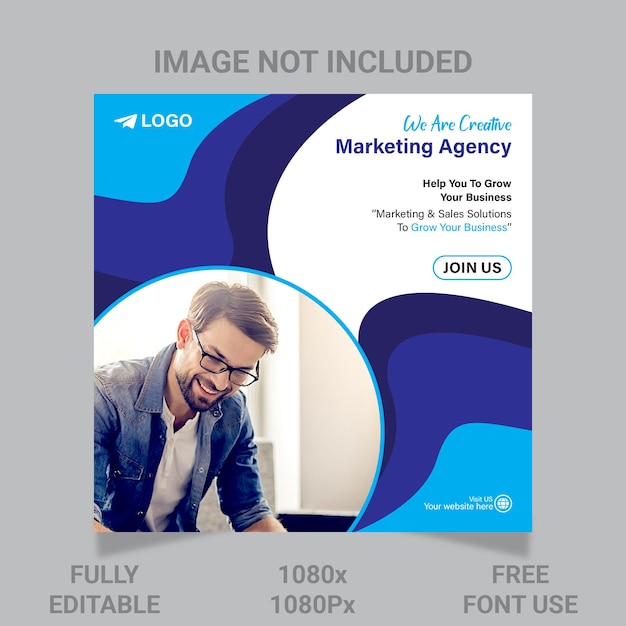 digital business marketing social media post template