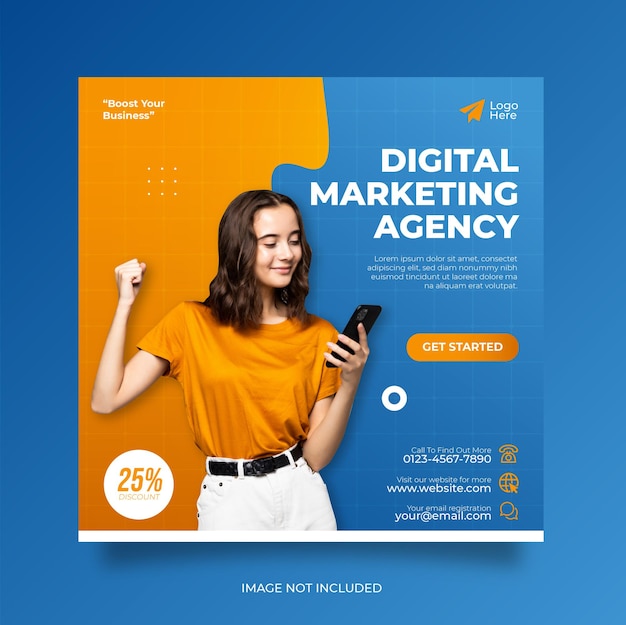 Vector digital business marketing social media post template