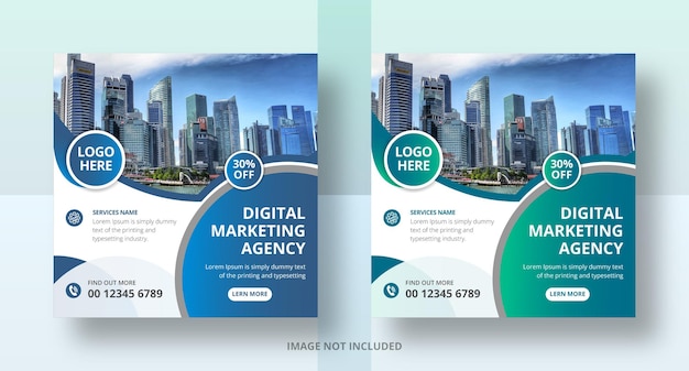 Цифровой бизнес-маркетинг публикация в социальных сетях Дизайн веб-баннера