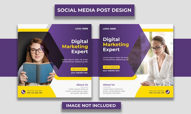 Digital business marketing social media post and web banner template