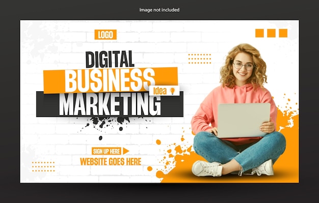 Digital business marketing web banner template design illustration