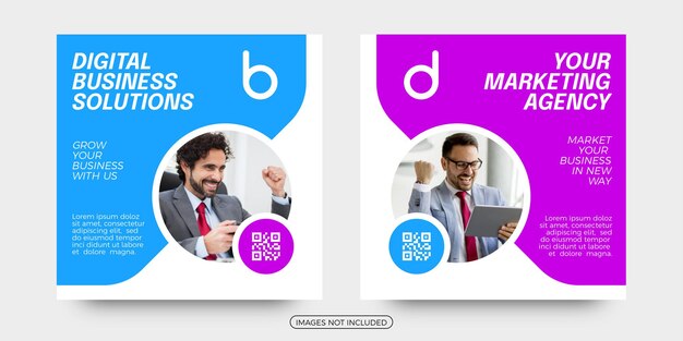 Digital business social media post templates