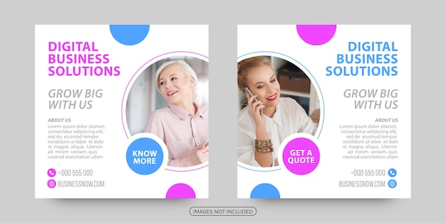 デジタルビジネスソリューションソーシャルメディア投稿テンプレート