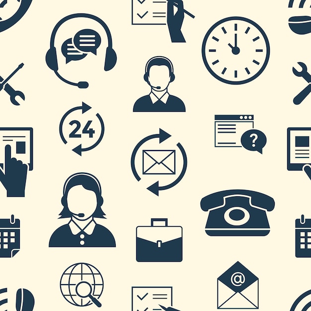Digital call center and customer support objects icons collection