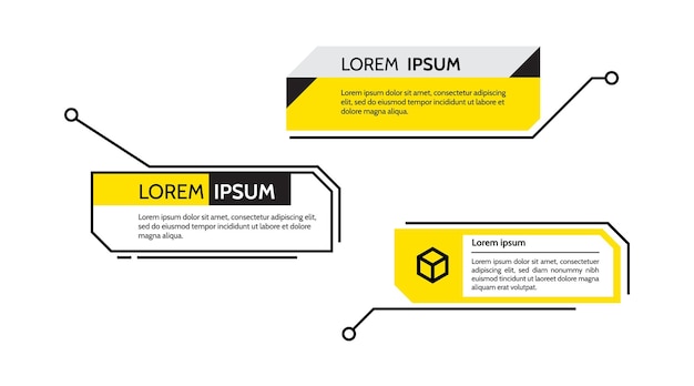 Цифровые выноски заголовок текст рамки HUD Набор шаблонов современных баннеров Элемент вектора синхронизации
