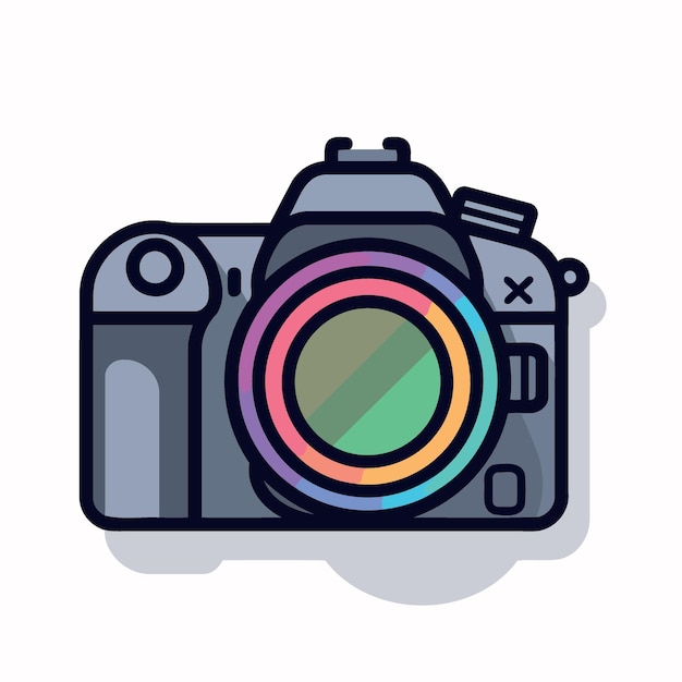Vettore icona colorata della fotocamera digitale