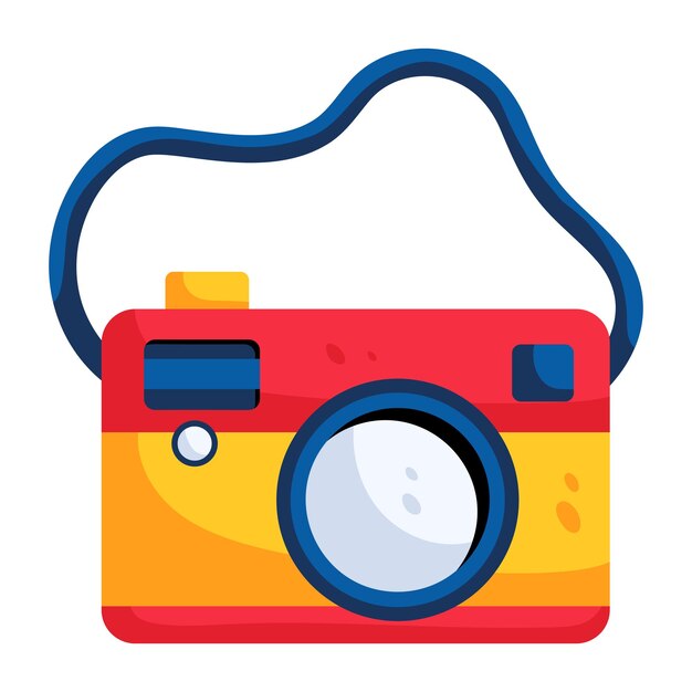 Digital camera flat icon is up for premium use