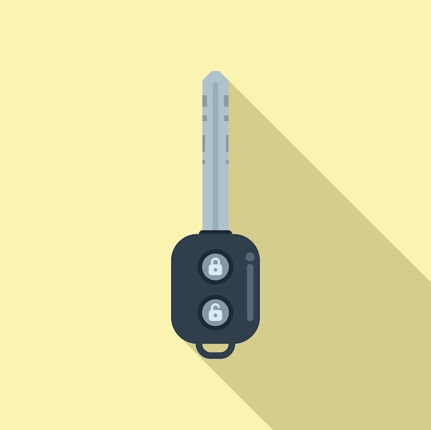 Digital car key icon flat vector Smart remote Vehicle lock